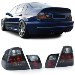 RACES zadné svetlá pre BMW E46 Sedan 98-01, čierno-dymová, číra