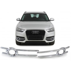 RACES rámiky hmlových svetiel pre Audi Q3 8U facelift from 14, chróm