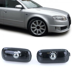 Priesvitné smerovky tmavé čierna (pár) pre . Audi A3 8P A4 8E B7 A6 4F C6