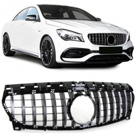 Body kit a vizuálne doplnky Čierna chrómová športová maska pre Mercedes CLA C117 W117 16-19 facelift | race-shop.sk