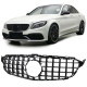 Body kit a vizuálne doplnky Čierna lesklá maska chladiča pre Mercedes C Class W205 S205 14-18 | race-shop.sk