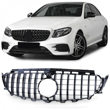 Body kit a vizuálne doplnky Čierna lesklá maska chladiča pre Mercedes E Class W213 S213 16-20 | race-shop.sk