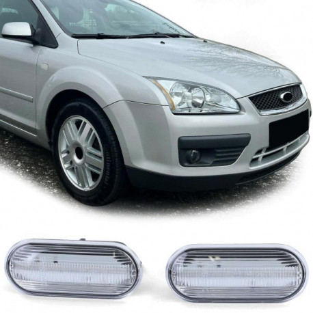 Osvetlenie Bočné dynamické LED smerovky Číre pre Ford Focus 2 04-08 Fusion Fiesta 5 01-08 | race-shop.sk