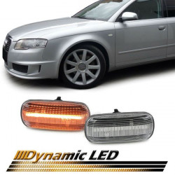 Bočné dynamické LED smerovky Číre pre Audi A4 B6 B7 TT 8J A3 8P A6 C5 A8 D3