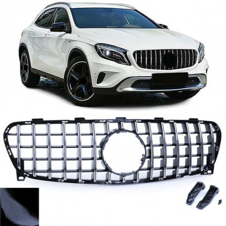 Body kit a vizuálne doplnky Maska chladiča čierna chrom pre Mercedes GLA X156 facelift od 17 | race-shop.sk