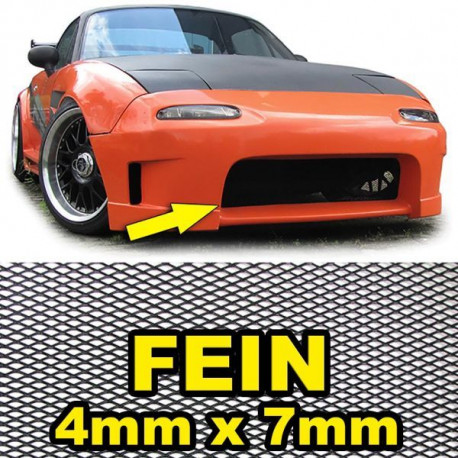 Body kit a vizuálne doplnky Hliníková mriežka racing 130X30cm 4x7mm čierna | race-shop.sk