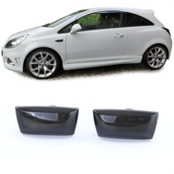 RACES LED bočné smerovky (OPC) pre Opel Cascada 13- Corsa D 06-14, čierno-dymová