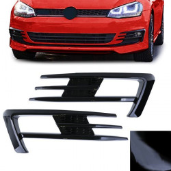 RACES rámiky hmlových svetiel pre VW Golf 7 12-16, lesklá čierna