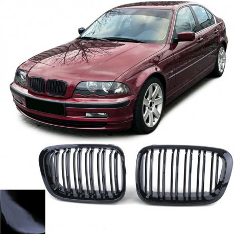 Body kit a vizuálne doplnky RACES maska chladiča (Sport Double Bar) pre BMW 3 series E46 98-01, lesklá | race-shop.sk