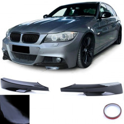Splittre predného nárazníka čierna lesklé pre BMW 3 Series E90 E91 08-12