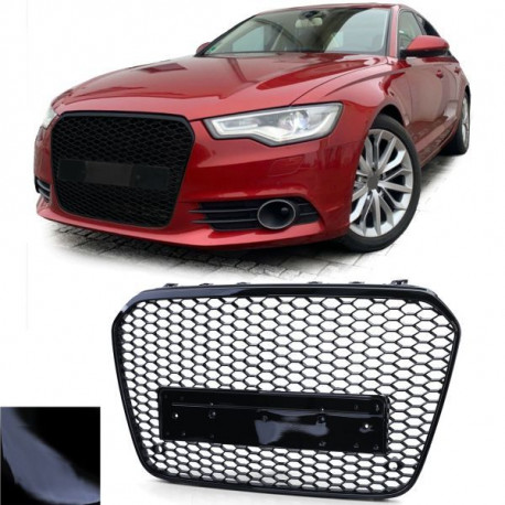 Body kit a vizuálne doplnky Maska chladiča sport bez loga čierna lesklá pre Audi A6 C7 4G 10-14 | race-shop.sk