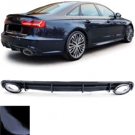 Body kit a vizuálne doplnky Zadný difúzor s koncovkami lesklý čierny pre Audi A6 C7 4G 14-18 | race-shop.sk