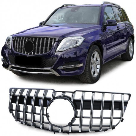 Body kit a vizuálne doplnky Maska chladiča sport čierna lesklá chrom pre Mercedes GLK X204 facelift 12-15 | race-shop.sk