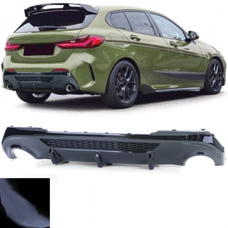 Body kit a vizuálne doplnky RACES zadný difúzor (Sport Performance) pre BMW 1 Series F40 from 19, lesklá čierna | race-shop.sk