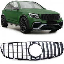 Športová maska chladiča lesklá čierna pre Mercedes GLC X253 SUV 15-20