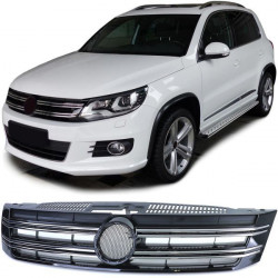 Maska chladiča lesklá čierna s chrom pásmi pre VW Tiguan 5N Facelift 11-18
