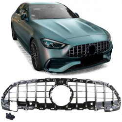 Čierna lesklá chróm maska chladiča sport pre Mercedes C Class W206 S206 od 21