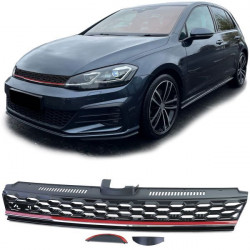 Športová maska chladiča bez loga s červeným pásom pre VW Golf 7 12-16
