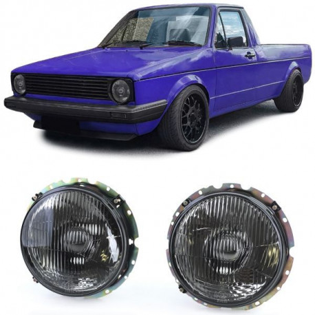 Osvetlenie RACES predné svetlá pre VW Caddy I 82-92 + Jetta I 79-84, čierno-dymová | race-shop.sk