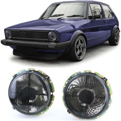 Tmavé Predné svetlá s krížom pre VW Golf 1 + Cabrio 74-83