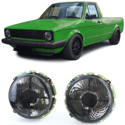 RACES mriežka svetlometu pre VW Caddy I 82-92 + Jetta I 79-84, čierno-dymová