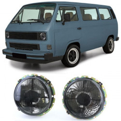 Tmavé Predné svetlá s krížom pre VW T2 73-79 + T3 79-92 + LT 75-85