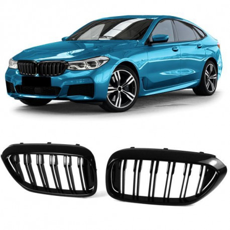 Body kit a vizuálne doplnky Čierne lesklé mriežky chladiča (dvojité) performance pre BMW 6 Series GT G32 17-20 | race-shop.sk