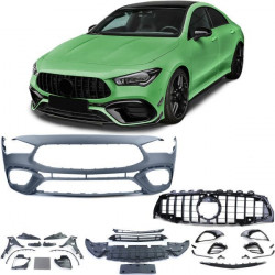 Športový nárazník s čiernou lesklou maskou chladiča pre Mercedes CLA C118 od 19