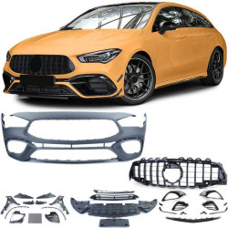 Športový nárazník s čiernou lesklou maskou chladiča pre Mercedes CLA X118 od 19