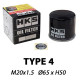 Olejové filtre HKS Type 4 Sports Oil Filter M20x1.5 (Kei Cars Nissan, Mitsubishi) | race-shop.sk