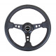 Volanty 3 ramenný športový volant NRG, 350mm, koža, dierované ramená, 75mm odsadenie, čierna | race-shop.sk