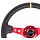 Volanty 3 ramenný športový volant NRG, 350mm, koža, 75mm odsadenie, čierna/červená/žltá | race-shop.sk