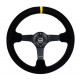 NRG 3-ramenný zosilnený semišový volant (350mm) - Čierna/žltá