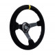 Volanty NRG 3-ramenný zosilnený semišový volant (350mm) - Čierna/žltá | race-shop.sk