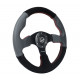 Volanty NRG 3-ramenný semišový/kožený volant RACE STYLE (320mm), čierna/šedá/červená | race-shop.sk