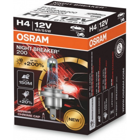 Žiarovky a xenónové výbojky Osram halogénové žiarovky NIGHT BREAKER 200 H4 (1ks) | race-shop.sk
