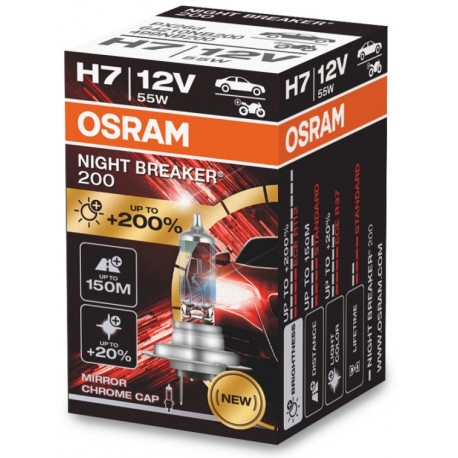 Žiarovky a xenónové výbojky Osram halogénové žiarovky NIGHT BREAKER 200 H7 (1ks) | race-shop.sk