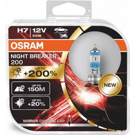 Žiarovky a xenónové výbojky Osram halogénové žiarovky NIGHT BREAKER 200 H7 (2ks) | race-shop.sk