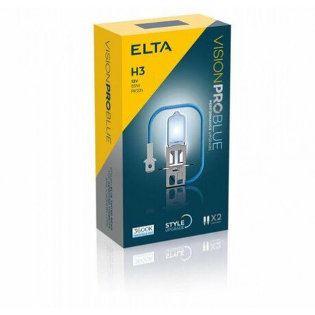 Žiarovky a xenónové výbojky ELTA VISION PRO 12V 55W halogénové žiarovky PK22s H3 (2ks) | race-shop.sk