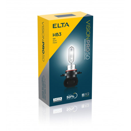 Žiarovky a xenónové výbojky ELTA VISION PRO 50 12V 60W žiarovky P20d HB3 (2ks) | race-shop.sk