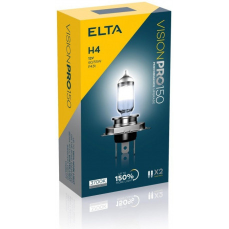 Žiarovky a xenónové výbojky ELTA VISION PRO 150 12V 60/55W halogénové žiarovky P43t H4 (2ks) | race-shop.sk