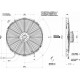 Ventilátory 12V Univerzálny elektrický ventilátor SPAL 385mm - sací, 12V | race-shop.sk