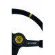 Akcie 3 ramenný športový volant RACES Giallo Clarus, 350mm, semiš, 90mm odsadenie, čierna/žltá | race-shop.sk