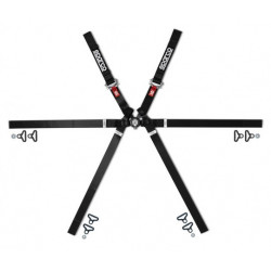 FIA 6 bodové športové bezpečnostné pásy SPARCO FORMULA H-9 2" (50mm), čierna
