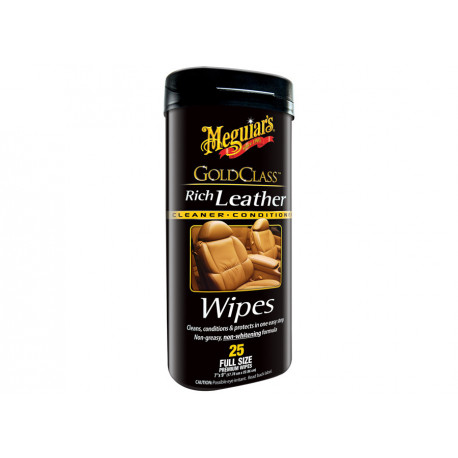 Interiér Meguiars Gold Class Rich Leather Wipes - utierky na údržbu prírodnej a syntetickej kože, 25 ks | race-shop.sk