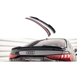 MAXTON DESIGN lip kufra pre Audi A3 / A3 S-Line Sedan 8Y, lesklá čierna