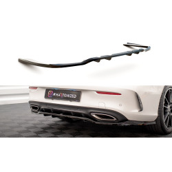 MAXTON DESIGN centrálny zadný splitter pre Mercedes-Benz C Coupe AMG-Line C205 Facelift, lesklá čierna