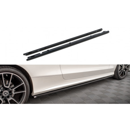 Body kit a vizuálne doplnky MAXTON DESIGN difúzory prahov pre Mercedes-Benz C Coupe AMG-Line C205 Facelift, lesklá čierna | race-shop.sk