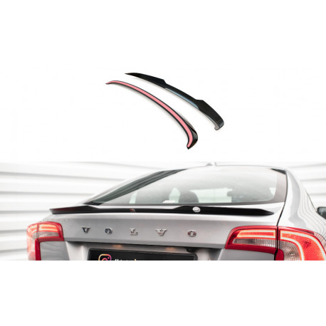 Body kit a vizuálne doplnky MAXTON DESIGN lip kufra pre Volvo S60 R-Design Mk2, lesklá čierna | race-shop.sk
