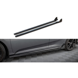 MAXTON DESIGN difúzory prahov + klapky pre Honda Civic Sport Mk 10, lesklá čierna